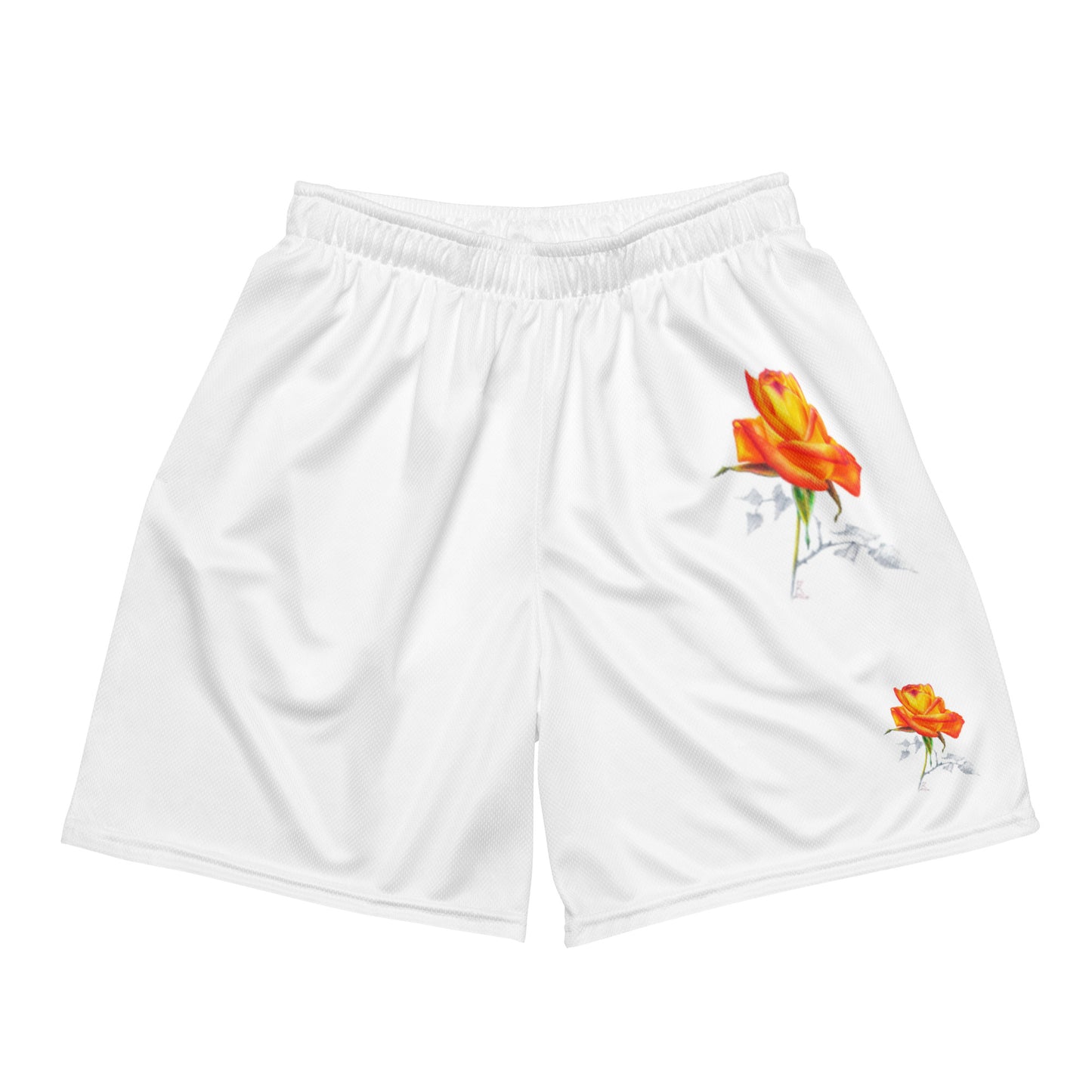 Orange Flower - Luxury Fashion Shorts