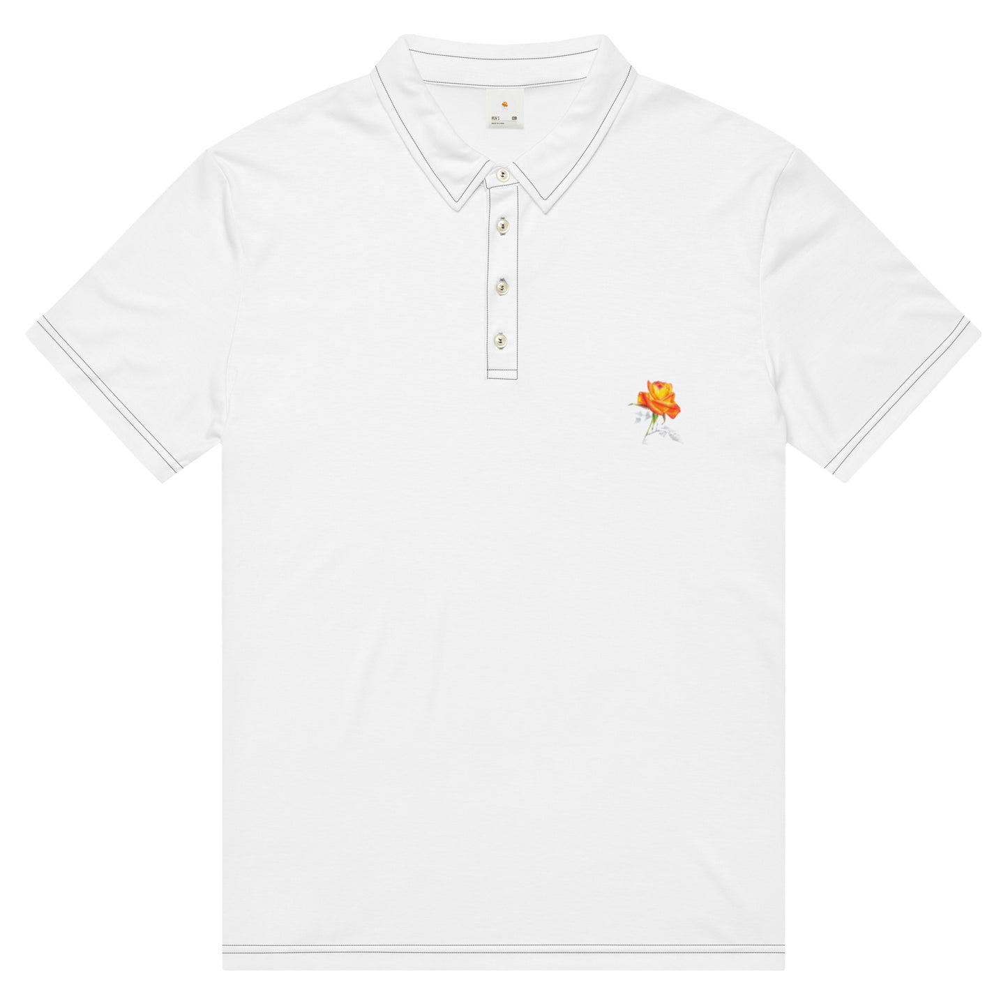 Orange Flower Luxury Polo Shirt - All Fits