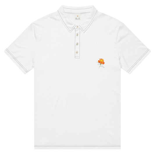 Orange Flower Luxury Polo Shirt - All Fits