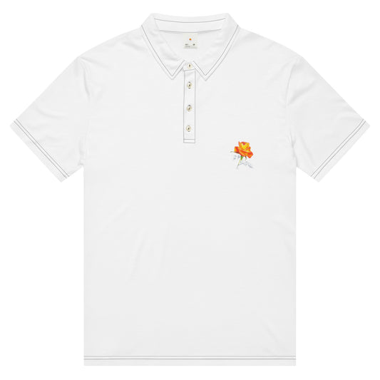 Orange Flower Luxury Polo Shirt - All Fits